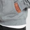 Crest Oversized Zip Up Hoodie Denim Grey - immagine 6