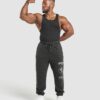 Distressed Graphic Joggers Black Acid Wash - Image 4
