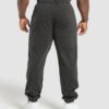 Distressed Graphic Joggers Black Acid Wash - Image 2