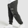 Distressed Graphic Joggers Black Acid Wash - Image 3