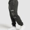 Distressed Graphic Joggers Black Acid Wash - Image 10