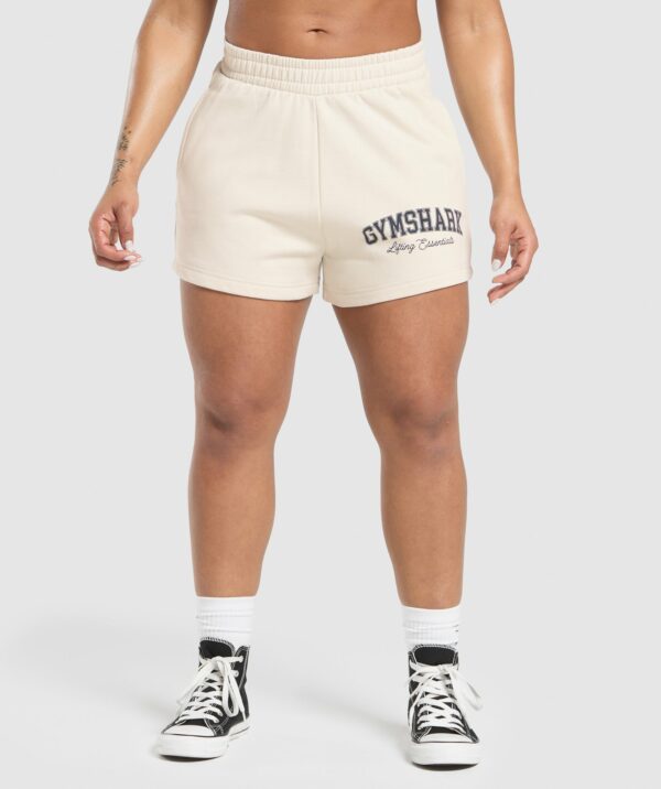 Lifting Essentials Graphic Brushed 4' Shorts Oat White