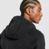Flat Knit Zip Up Hoodie Black - immagine 7