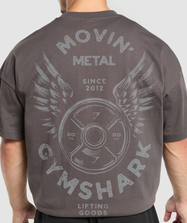 Movin' Metal Graphic T-Shirt Greyed Purple - immagine 4