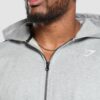 Power Zip Up Hoodie Light Grey Core Marl - immagine 5