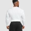 Ribbed Long Sleeve T-Shirt White - immagine 2