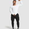 Ribbed Long Sleeve T-Shirt White - immagine 4
