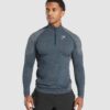 Vital Seamless 1/4 Zip Navy/Light Grey