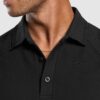 Waffle Polo Shirt Black - immagine 5