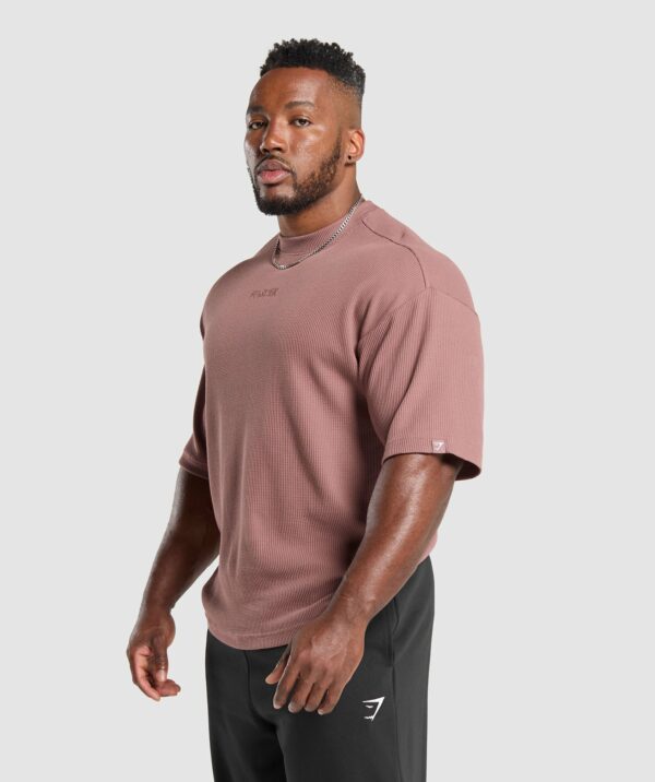 Waffle Oversized T-Shirt Brick Brown - immagine 3