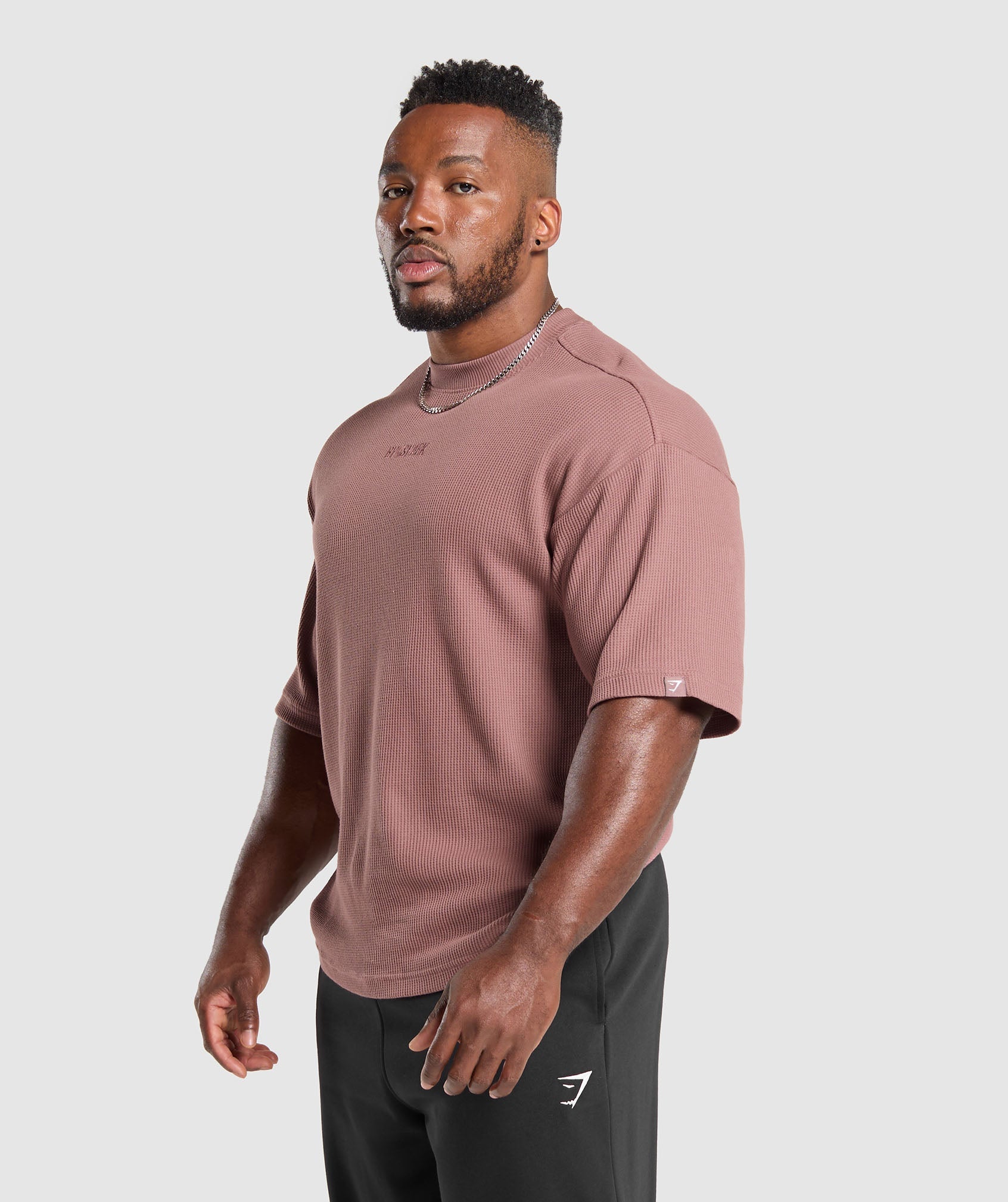 Waffle Oversized T-Shirt Brick Brown - immagine 3